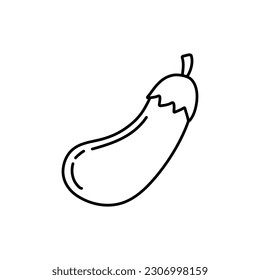 Hand drawn eggplant icon. Vector badge vegetable