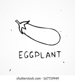 Hand drawn eggplant Vector