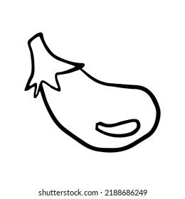 Hand drawn eggplant Vector illustration on white background