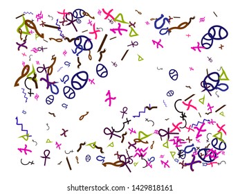Hand drawn Egypt signs network. A confetti art background pictures. Confetti new background multicolor.