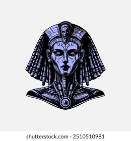 Hand drawn egyptian queen women cleopatra