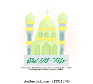 Hand drawn eid al fitr illustration