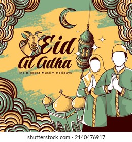 Hand Drawn Eid Al-adha Illustration Background