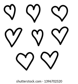 Hand Drawn Eight Heart Vector