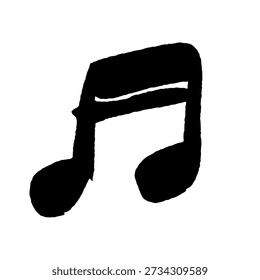 Hand Drawn Eighth Music Note Illustration Simple Musical Symbol Icon Line Art