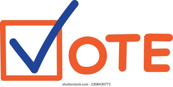 Hand Drawn Election Symbol icon. Hand Vector Illustration. 