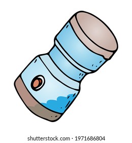 hand drawn electric coffee grinder color doodle