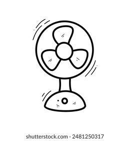 Ilustración de ventilador eléctrico dibujado a mano. Vector Doodle. Aislado sobre fondo blanco - EPS 10 Vector