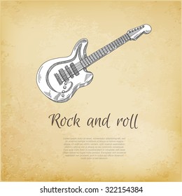 Hand drawn electric guitar