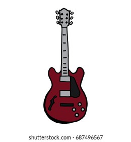 Hand Drawn Electric Guitar Stock Vector (Royalty Free) 687496567 ...