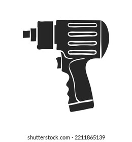 Ilustración del vector del destornillador eléctrico dibujado a mano