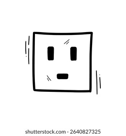 Hand Drawn Electric Socket Illustration. Doodle Vector. Isolated on White Background - EPS 10 Vector