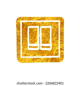 Hand drawn Electric switch icon in gold foil texture vector illustration