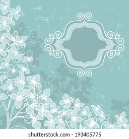 Hand  drawn  elegance vintage floral card. All objects are conveniently grouped and are easily editable.