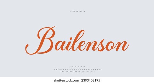 Handgezeichnete, elegante Buchstaben Schriftart und Nummer. Classic Lettering Minimal Fashion Designs. Typografie moderne Serifenschriften erhalten ein traditionelles dekoratives Vintage-Konzept. Vektorgrafik