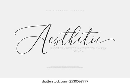 Letras alfabéticas desenhadas à mão fonte e número. Clássico Lettering minimal Fashion Designs. Tipografia modernas fontes serif conceito vintage decorativo regular. ilustração vetorial