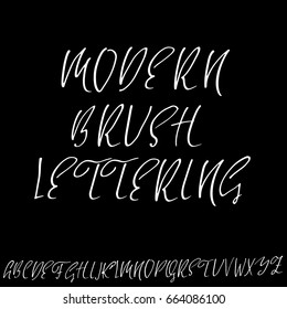 Hand drawn elegant calligraphy font. Modern brush lettering. Grunge style alphabet. Vector illustration.