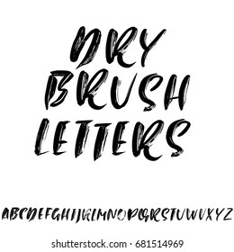Hand drawn elegant calligraphy font. Modern brush lettering. Grunge style alphabet. Vector illustration.