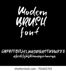 Hand drawn elegant calligraphy font. Modern brush lettering. Grunge style alphabet. Vector illustration.