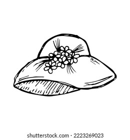 sombrero señoritario de señoras, estilo doodle