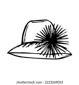 hand drawn elegant ladies hat, doodle style