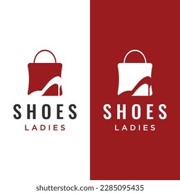 Handgezeichnet elegante und luxuriöse High-Ferse-Frauenschuhe Logo. Vorlage für Unternehmen, Frauenschuhgeschäft, Mode, Schönheit.