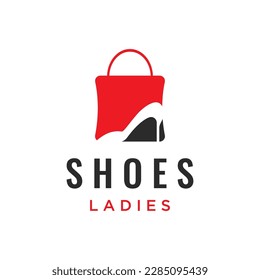 Hand drawn elegant and luxury high heel women's shoes logo. Template for business, women's shoe shop, fashion, beauty.