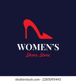 Hand drawn elegant and luxury high heel women's shoes logo. Template for business, women's shoe shop, fashion, beauty.