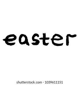 Hand drawn elegant modern brush lettering of Easter isolated on white background.
