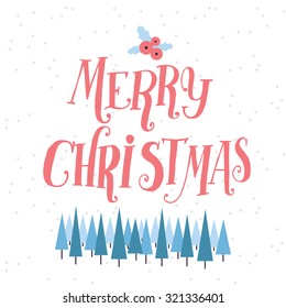 Hand drawn elegant New Year and Christmas cards for your design. Decorative elements and retro typography with swirls. Custom hand lettering.