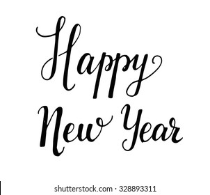 Hand drawn elegant New Year and Christmas cards for your design. Decorative elements and retro typography with swirls. Custom hand lettering.