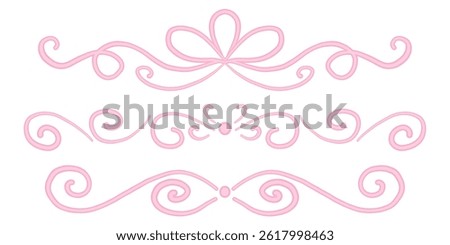 Hand drawn elegant text separators and vintage calligraphic ornament dividers for use in luxury invitation greeting card or certificate decoration