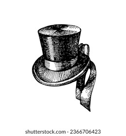 Hand drawn elegant vintage ladies sketch women hat. Retro fashion vector illustration