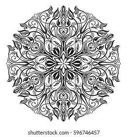 Hand drawn element. Black and white. Vector illustration.