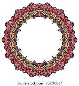 Hand drawn element. Black and white. Mandala. Vector illustration.