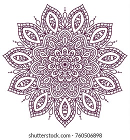 Hand drawn element. Black and white. Mandala. Vector illustration. Perfect for coloring pages.