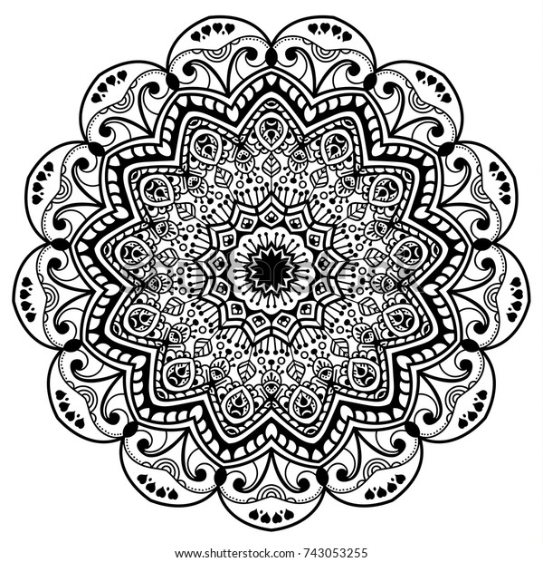 Hand Drawn Element Black White Mandala Stock Vector (Royalty Free ...