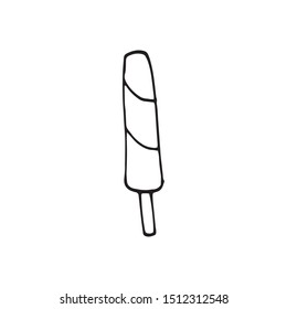 Hand drawn element ice cream for greeting cards, posters, recipe, culinary design. Isolated on white background. Doodle vector illustration.