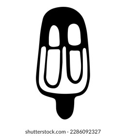 Hand drawn element ice cream for greeting cards, posters, recipe, culinary design. Isolated on white background. Doodle vector illustration.