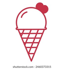 Hand drawn element ice cream on white background.