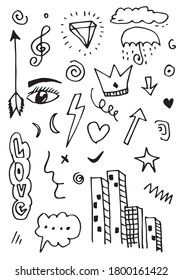 Hand drawn element set, vector design illustration concepts.