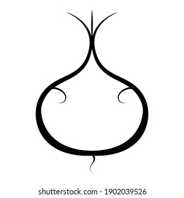 Hand drawn element, vector illustration in black on a white background. Radish, doodle.