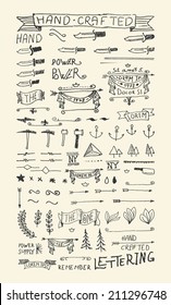 Hand Drawn elements & Banners. 100% vector shape. 