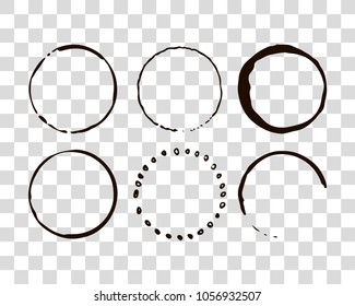 Hand drawn elements for logotype with  circles, isolated on background and easy to use. Vector illustration. Round logo.