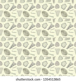 hand drawn elements seamless pattern. background vector illustration