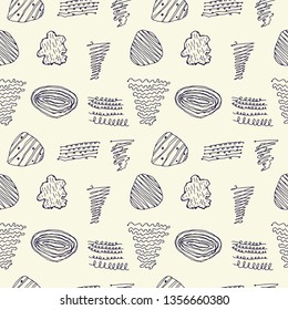 hand drawn elements seamless pattern. background vector illustration