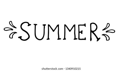 hand drawn elements for Summer calligraphic designs. 