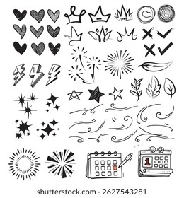 Hand Drawn elements for Various icon