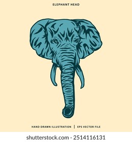 Hand Drawn Elephant Head illustration