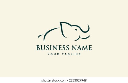 diseño del logotipo de elefantes dibujado a mano